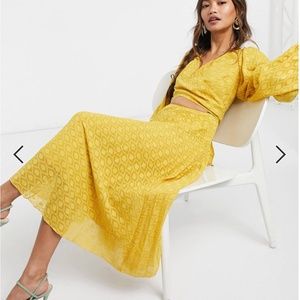 ASOS tie wrap around pleated midi dress